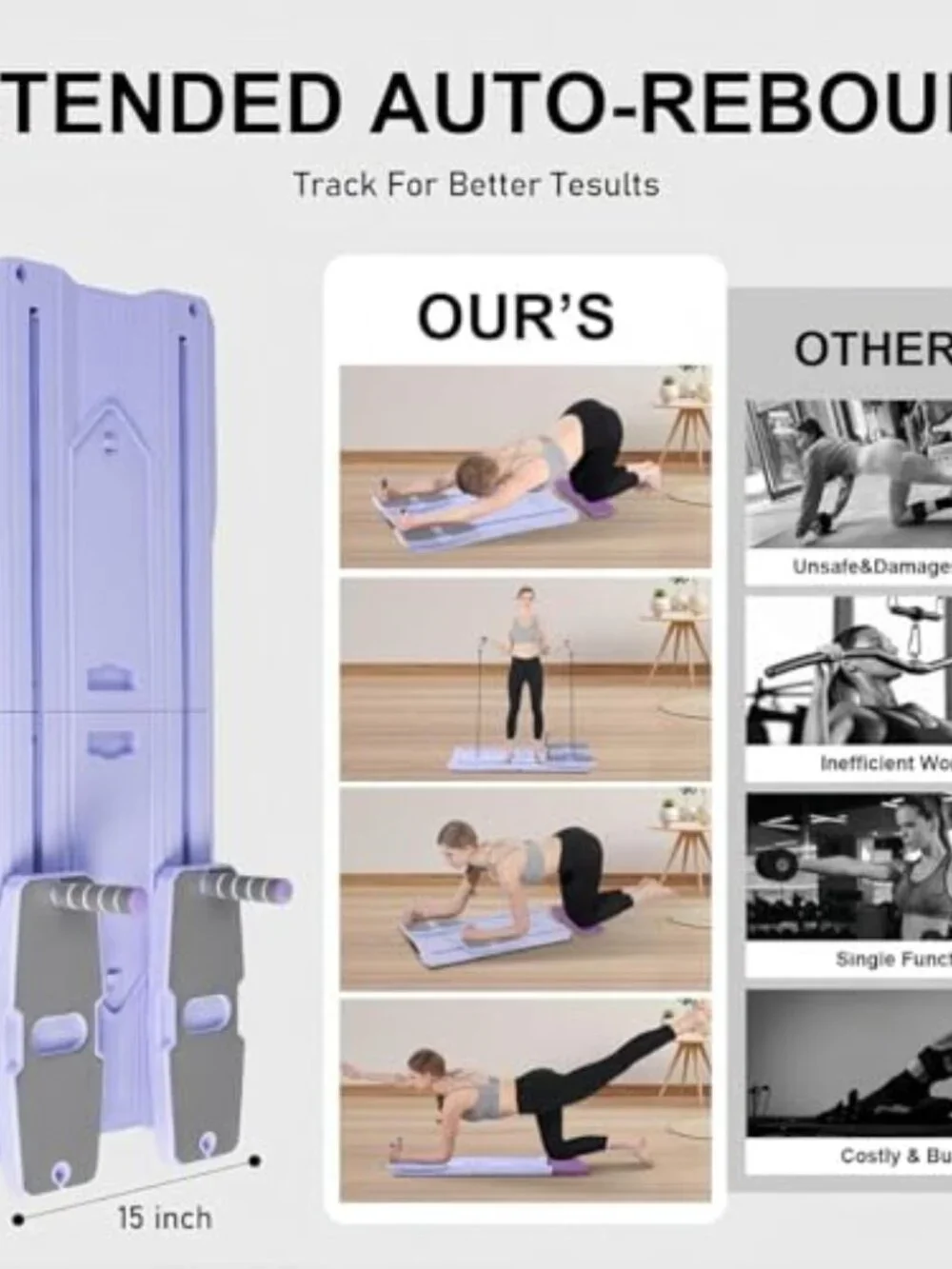 New in box Pilates Reformer Board Set - 2026 Foldable 8-in-1 Pilates Machine for - Picture 4 of 7